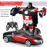 2IN1 Electric RC Car Transformation Robots One-key Deformation Car Outdoor Remote Control Sports Car Model  Children Boys Toys