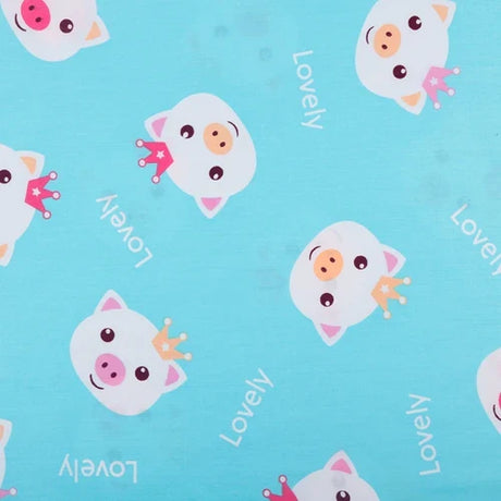 Blue Cartoon Printed Fabric Cotton Twill Cloth for DIY Baby Children Quilt Handicraft Apparel Sewing Textile Material By Meter