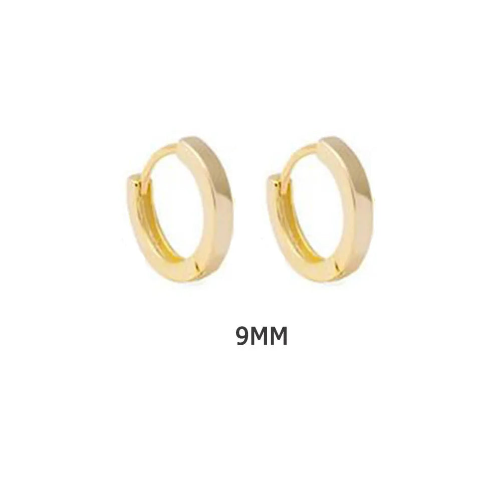 ANDYWEN 925 Sterling Silver Gold Plain 5mm 6mm 7mm 8mm 9mm 10mm Huggies Piercing Clips Hoop Luxury Clips Pendiente Loops Earring