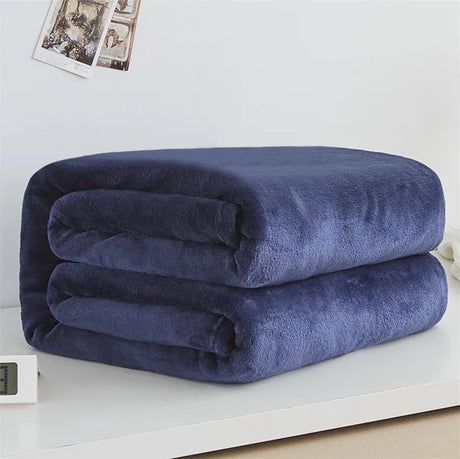 Soft Warm Coral Fleece Flannel Blankets For Beds Faux Fur Mink Throw Solid Color Sofa Cover Bedspread Winter Plaid Blankets