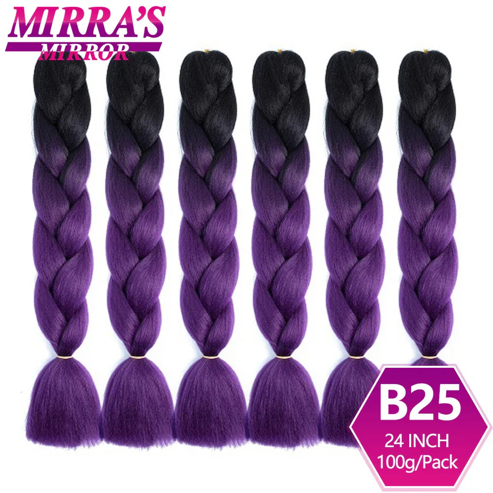 6 Bundles Jumbo Braiding Hair Extensions 24 Inch Synthetic Hair Braids for DIY Box Twist Crochet Hair Wholesale Drop Shipping