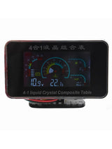 4 In 1 LCD Car Digital Gauge Voltmeter Oil Pressure Fuel Water Temp Meter 1/8 NPT Universal Instrument Panel With Sensor 12v/24v