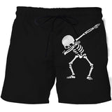 Hot Sale Skull Horror 3D Printe Beach Short Men's Shorts Anime Pants Quick-drying Street Clothing Black Short Casual short homme