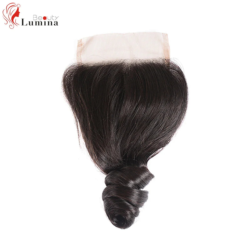 Loose Wave Frontal 13x4 Swiss Lace Frontal Ear to Ear Human Hair Extensions Loose Wave Closure 100% Human Hair Natural Black