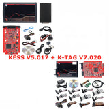 Online 2.80 EU Red Kess V5.017 OBD2 Manager Remap Kit KTAG V7.020 4 LED BDM Frame 22pcs Adapters K-TAG 2.25 ECU Flash Tool