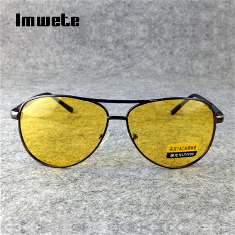 Imwete Polarized Sunglasses Men TAC Sun Glasses Female Male Night Vision Driving Glasses Goggles UV400 Yellow Lens Eyeglasses