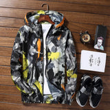 Plus Size S-7XL Men's Casual Camouflage Hoodie Jacket 2019 Summer Ultra Light Rainproof Waterproof Windbreaker Coat Male Outwear