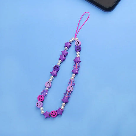 New Mobile Phone Chains Strap Lanyard Colorful Pearl Soft Pottery Rope Cell Phone Case Hanging Cord for Women Wholesale