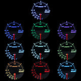 Universal 2" 52mm 10 Color LED 12V Racing Turbo Boost Gauge RPM Tachometer Water Oil Temperature Meter Red Pointer With Sensor