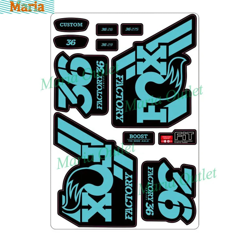 Hot Personality Reflective Mountain Bike Frame Stickers for Foxs-sticker Fixed Gear Bicycle Fork Rockshox Rock Shox Die Cutting