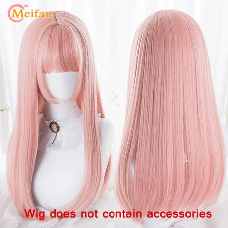 MEIFAN Long Lolita Ombre Harajuku Wig With Bang Red Blue Wave Curly Cosplay Wig Heat Resistant Synthetic Jellyfish Head Wigs