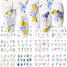 12 Designs Nail Stickers Set Mixed Floral Geometric Nail Art Water Transfer Decals Sliders Flower Leaves Manicures Decoration