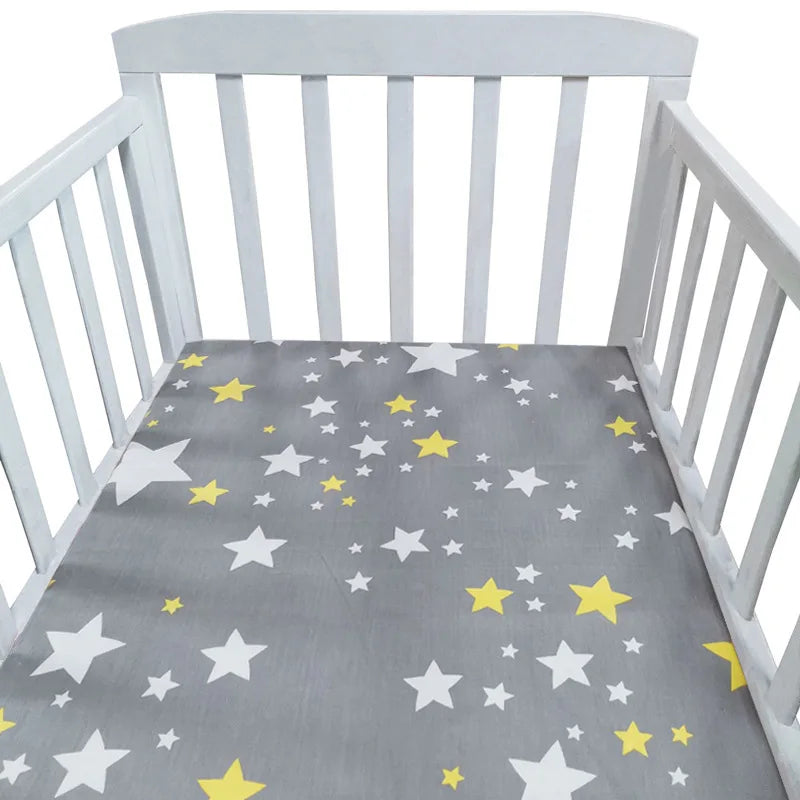 Ins Cotton Baby Toddler Fitted Crib Sheets Collection Crib Bedding Set for Children Mattress Cover Protector 9 Specifications