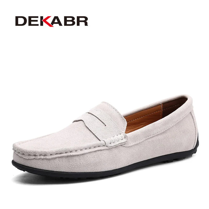 DEKABR Big Size 38~49 Men Loafers Real Leather Shoes Fashion Men Boat Shoes Brand Men Casual Leather Shoes Male Flat Shoes