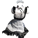 Sexy Nightdress Cute Lace Up Black and White Maid Dress Role Play Costume Transparent Chiffon Cosplay Anime Uniform Temptation