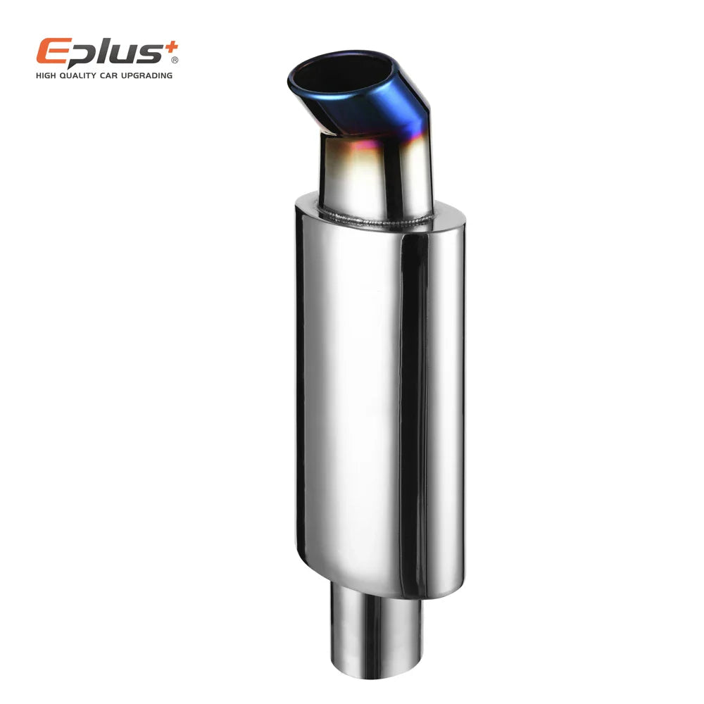 Car Exhaust Pipe Muffler Tail Universal Oval Stainless  51 57 63mm Blue Silver Exhaust System Mufflers Sports Car Sound