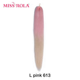 MISS ROLA Synthetic Kanekalon Hair Jumbo Braids 24 Inches100g Yaki Straight Hair Extension Pre Stretched Blonde Pink Wholesale