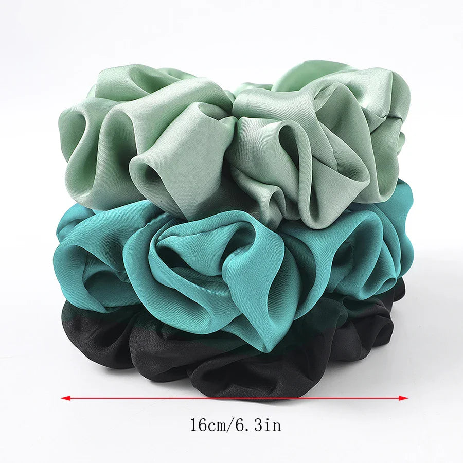 4Pcs/3Pcs Oversized Scrunchie Big Rubber Hair Tie Set Solid Stain Elastic Hair Bands Girl Ponytail Holder Super Hair Accessories