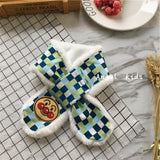 Tonytaobaby New Style of Boys and Girls Plush Children's Printed Plaid Scarf