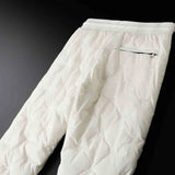 Milky white fashion zipper warm down pants men's winter thickening outdoor sports waterproof men's pants