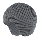 Winter Ears Protected Hats for Men Thicker Beanies Knitted Cap Autumn Cycling Beanie Women Fleece-lined Warmer Bonnet Solid Cap