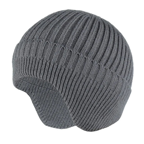 Winter Ears Protected Hats for Men Thicker Beanies Knitted Cap Autumn Cycling Beanie Women Fleece-lined Warmer Bonnet Solid Cap