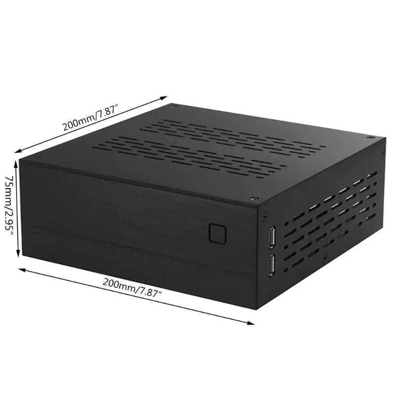 2024 B01 Mini ITX Computer for Case Chassis Aluminum/Glass Briefcase Home Theater AC-DC HTPC Computer Box Desktop PC Enclosur