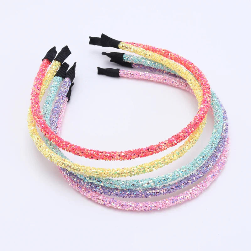 3 Piece New Girls Glitter Hair Accessories Kids Soft Hair Bands Fashion Headbands Children Party Hairbands