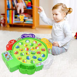 New Kids Fishing Toys Electric Rotating Fishing Play Game Musical Fish Plate Set Magnetic Outdoor Sports Toys for Children Gifts