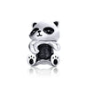 BISAER Alloy Dangle Beads Cup Bulldog Boy Girl Pendants Penguin Letter Charms Beads Fit Women Original Bracelets DIY Jewelry