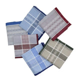 6PCS 43cm High quality printed cotton men handkerchief Square male stripe Towel pocket scarf handkerchiefs washcloth hand towel