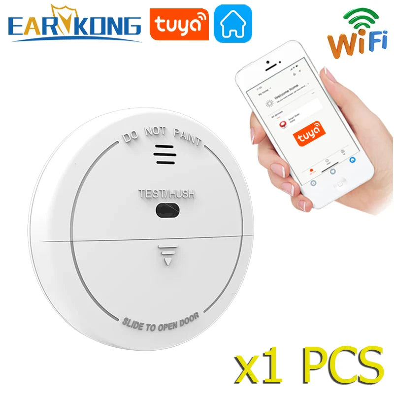 Tuya WiFi Smoke Sensor Fire Protection Top Smoke inlet Detector Smokehouse Combination Fire Alarm Home Security Firefighters