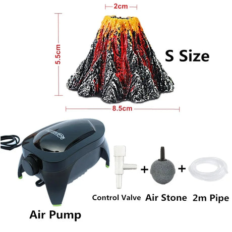 Volcano Stone Aquarium Decoration Fish Tank Bubble Volcano Eruption Aquarium Ornament Decor Used With Air Pump Led Light