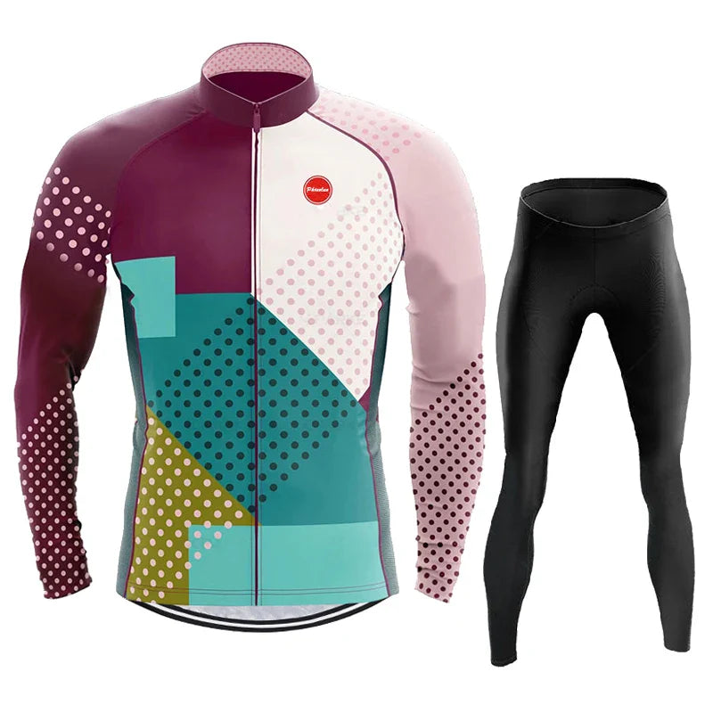 Phtxolue Breathable Long Sleeve Cycling Set Mountain Bike Clothing Autumn Bicycle Jerseys Clothes Maillot Ropa Ciclismo