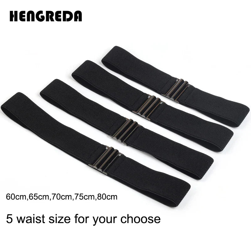 Wide Elastic Waist Belt Black Women Stretch Waistband 2019 Dress Wide Belt 5 Size Corset Waist by Fashion Metal Buckle for Skrit