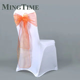 25pcs 275cm Sheer Organza Chair Sashes Band Ribbon Belt Bow Cover Rustic Wedding Party Birthday Banquet Ceremony Decoration