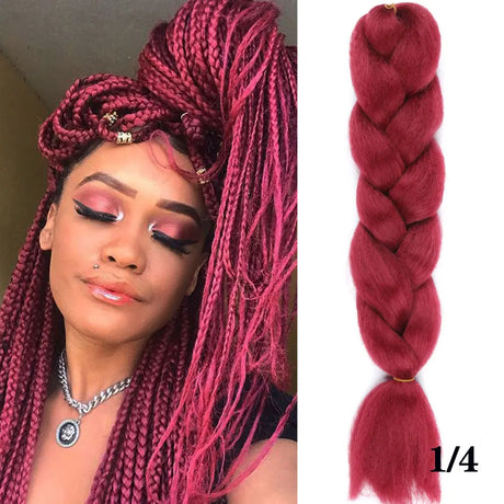 24Inch Synthetic Hair Extensions for Braids 100g/pc Jumbo Braiding Hair Kanekalon Colored Hair Pre Stretched Yaki Jumbo Braids