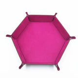 1pc Folding Hexagon/Triangle Dice Tray Purple Dice Box For RPG/DnD Games Dice Storage Case PU Leather