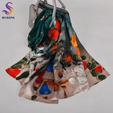 [BYSIFA] New Luxury Pure Silk Scarf Shawl Women Spring Autumn Long Scarves Ladies Brand 100% Silk Neck Scarf Foulard 175*52cm