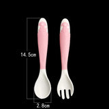 Baby Feeding Spoon+Fork Learn to eat Training Complementary Food Spoon Any Bend Tableware Twist Spoon Fork Free Storage Box