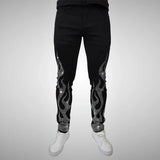 New Man Stretchy Jeans Black Skinny Hot Drill Punk Streetwear Biker Trousers Men's Washed Slim Fit Fashion Designer Pencil Pants