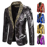 Men Blazer Shiny Sequin Shawl Collar suit Men Wedding Groom Singer Prom Glitter Suit Jacket DJ Club Stage Men suit