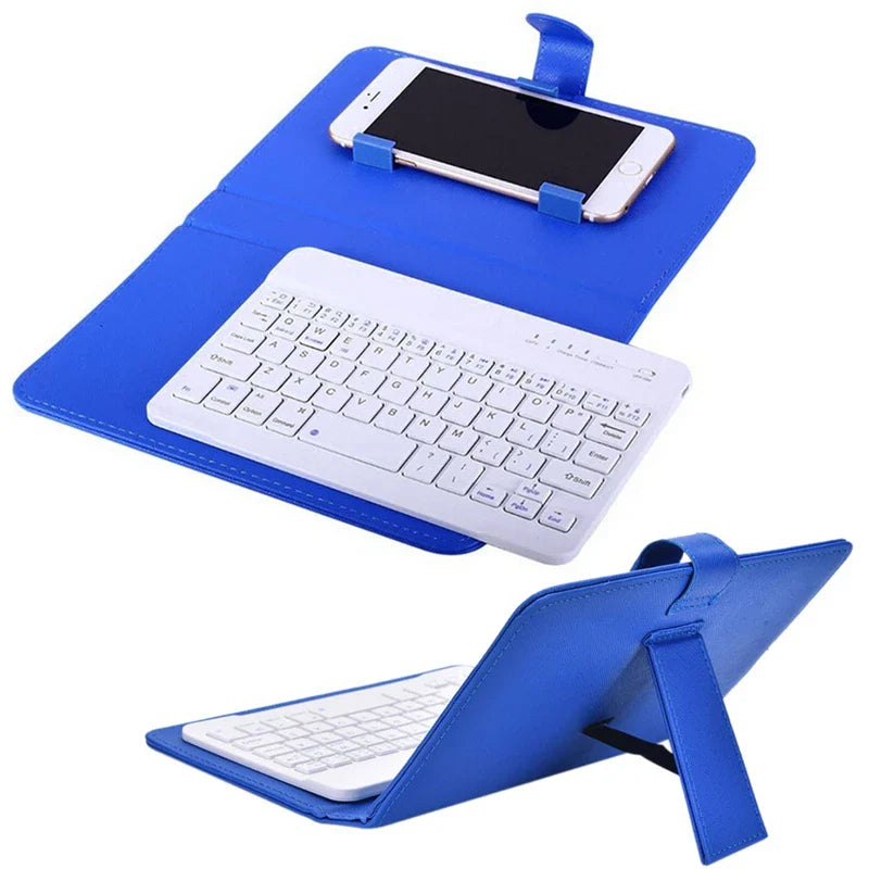 Wireless Bluetooth Keyboard For Iphone Huawei Xiaomi Tablet Mini Keyboard Mobile Phone Gaming Keyboard PU Case Support