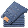 Plus Size 40 42 44 Autumn Loose Thick Blue Jeans Men Business Casual Cotton Advanced Stretch Denim Pants Male Brand Clothing