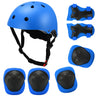 7Pcs Adjustable Pads Wrist Helmet Protector Set Kids Boy Girl Safety Helmet Knee Elbow Pad Set Skate Bicycle Helmet Safety Guard