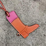 DIY Fashion Luxury PU Faux Leather Boot Shoes Keychain Pendant For Women Ladies Bag Charm Accessories Ornament Gifts Keyring