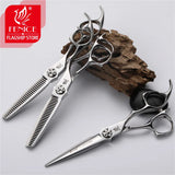 Fenice 6 inch Cutting Thinning Styling Tool Hair Scissors Set Salon Hairdressing Scissors Shears Traceless/V-shaped teeth Blades