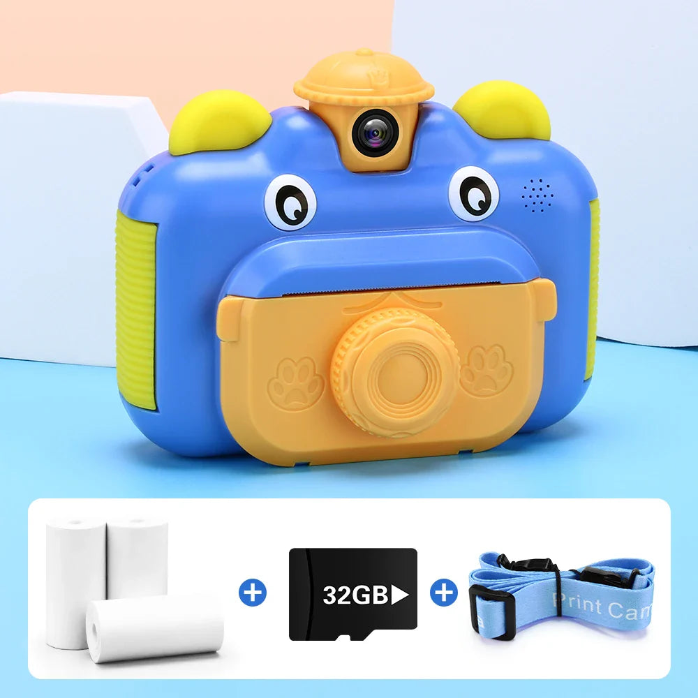 Kids Camera Instant Print Camera for Children 1080P HD Video Photo Camera Toys with 32GB Card