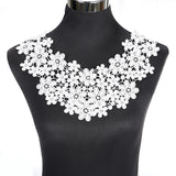 1 Pc Black Flower Neckline Collar Lace Applique Fabric for Fabric Apparel Sewing On Home Textiles For Dress Scrapbooking