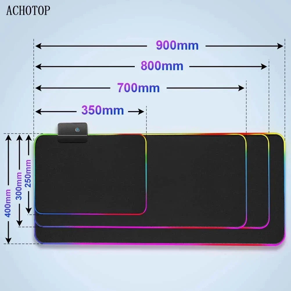 DIY Mouse Mat Custom LED Light Gaming Mouse Pad RGB Anime Large Keyboard Rubber Base Computer Carpet Desk Mat PC Game Mouse Pad